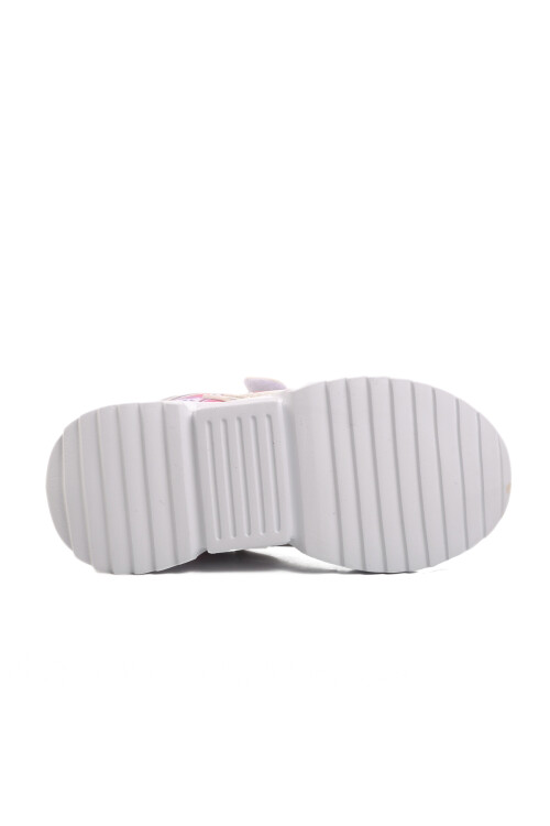 حذاء رياضي أبيض وردي بشريط فيلكرو للبنات 732 P