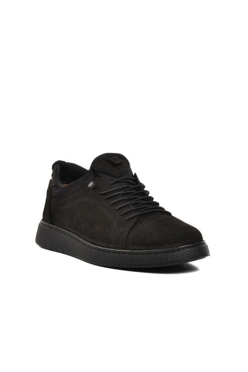 Black Nubuck Genuine Leather Mens Casual Shoes 818 M