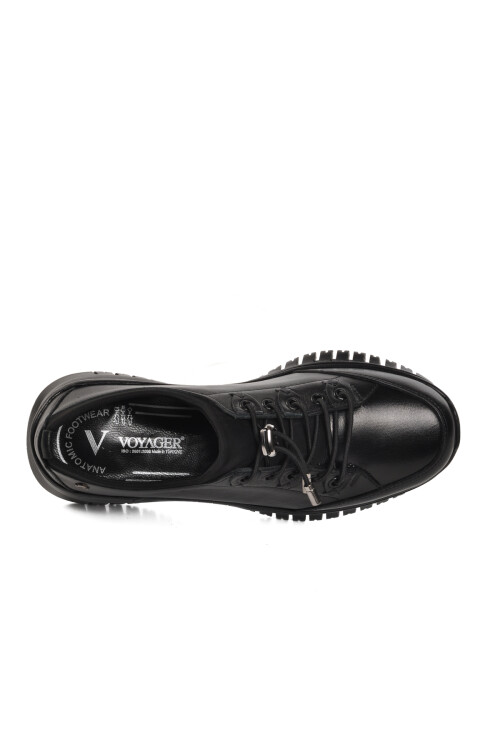 Black Genuine Leather Anatomic Womens Casual Shoes 9513 Z