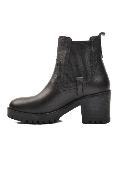 Black Genuine Leather Anatomical Womens Boots 9826 Z