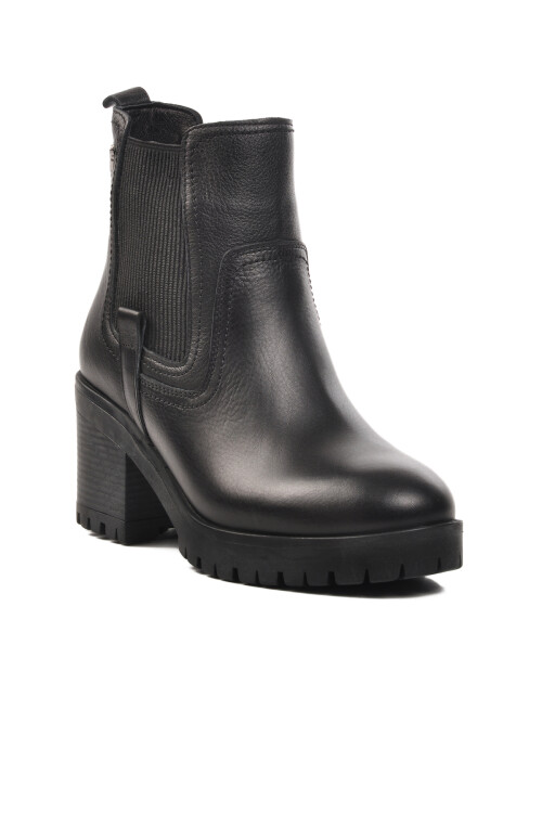 Black Genuine Leather Anatomical Womens Boots 9826 Z