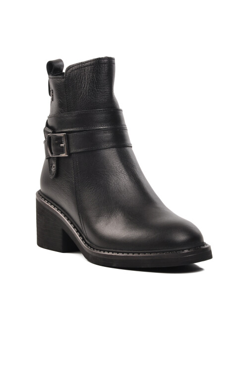 Siyah Hakiki Deri Anatomik Kadın Bot 9874 Z