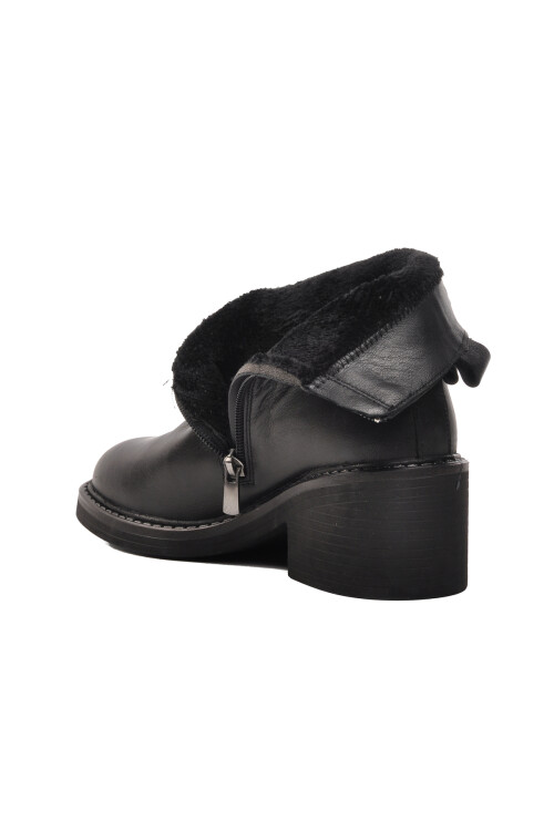 Siyah Hakiki Deri Anatomik Kadın Bot 9874 Z