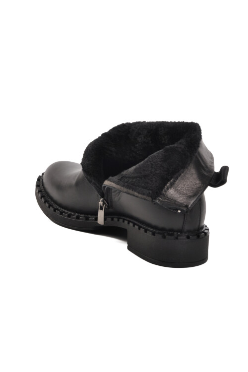 حذاء نسائي تشريحي من الجلد الطبيعي باللون الأسود 9894 Z