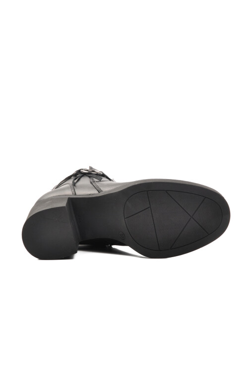 حذاء نسائي تشريحي بكعب عالٍ من الجلد الطبيعي باللون الأسود 9895 Z