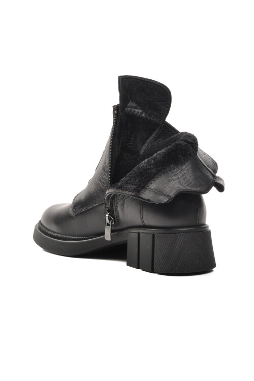 Siyah Hakiki Deri Anatomik Kadın Bot 9906 Z
