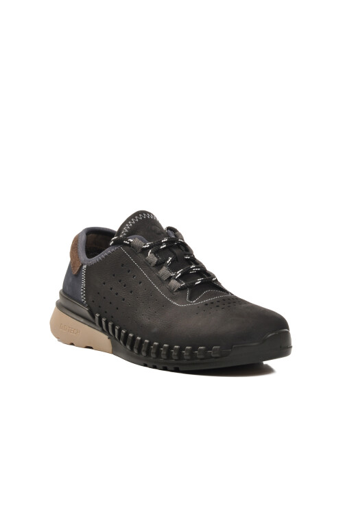 حذاء رجالي كاجوال من الجلد الطبيعي باللون الرمادي الفحمي 6207 M