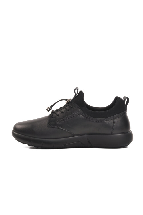 Black Orthopedic Genuine Leather Mens Casual Shoes 28607 M