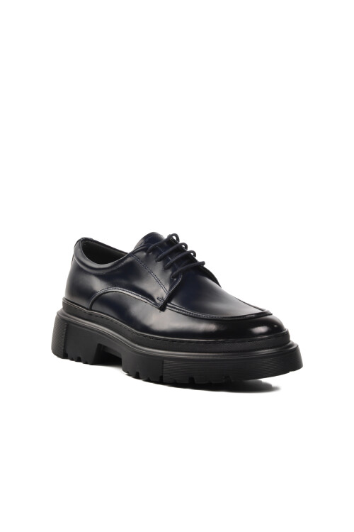 Lacivert Açma Geniş Kalıp Hakiki Deri Erkek Klasik Ayakkabı Premium 1308 M