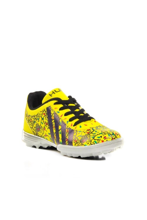 حذاء أطفال من العشب الصناعي باللونين الأصفر والأبيض Spider F