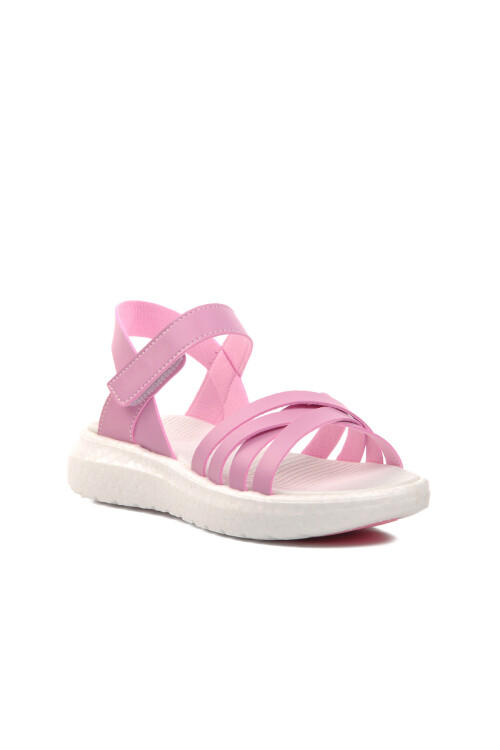 Pembe  Kız Çocuk Düz Sandalet 24-999 F
