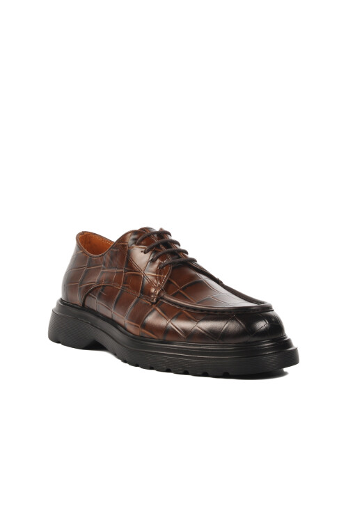 Brown Crocodile Genuine Leather Mens Classic Shoes Premium 187 M