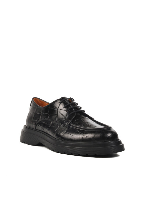 Siyah Kroko  Hakiki Deri Erkek Klasik Ayakkabı Premium 187 M