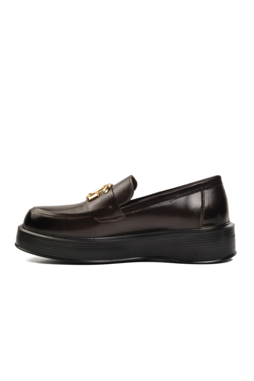 حذاء رجالي كلاسيكي عريض القالب من الجلد الطبيعي باللون البني، بريميوم 2127 M