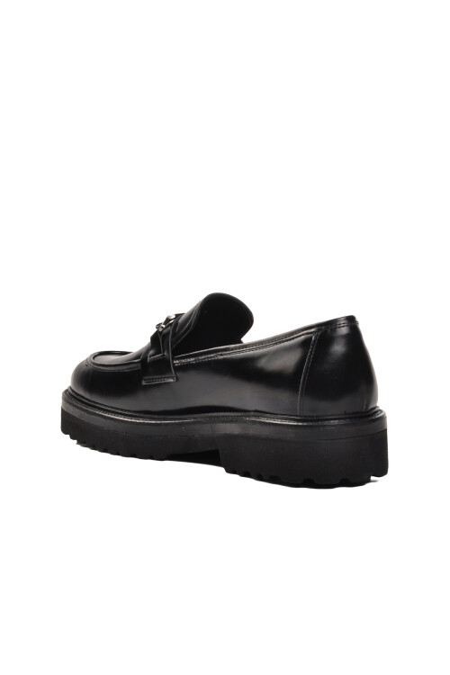 Siyah Geniş Kalıp Hakiki Deri Erkek Klasik Ayakkabı Premium 601 M