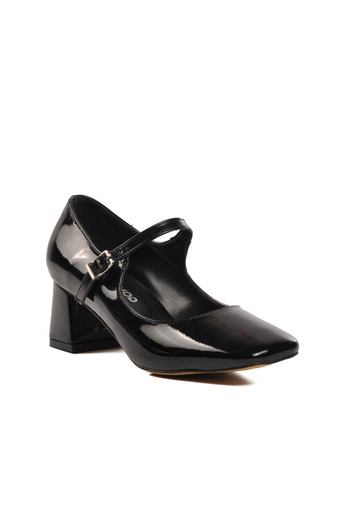 Siyah Rugan  Kadın Topuklu Ayakkabı 323071 Z