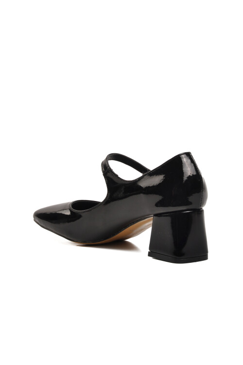 Siyah Rugan  Kadın Topuklu Ayakkabı 323071 Z