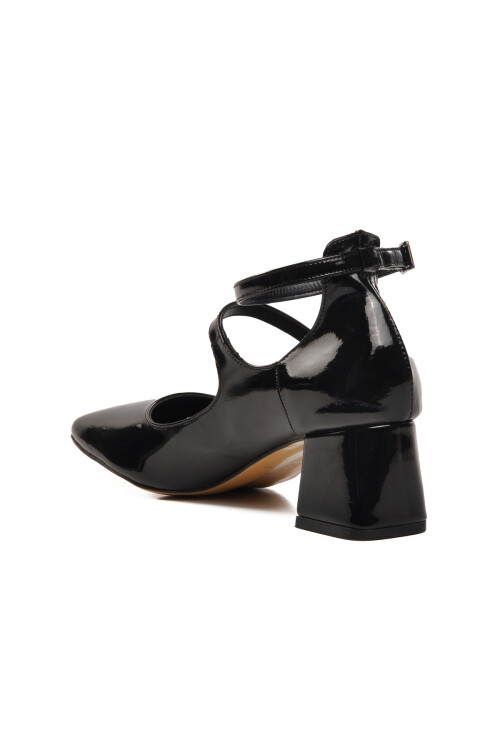 Siyah Rugan  Kadın Topuklu Ayakkabı 323072 Z