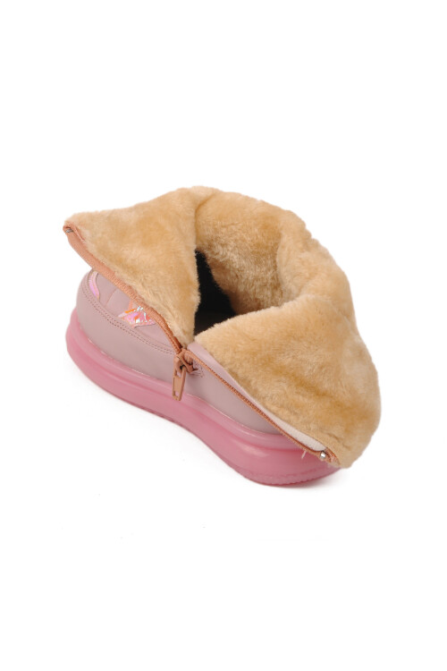 walkwayPink Fur Inside Girl's Boots Yelets 25K B
