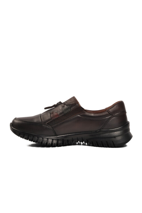 Kahve Hakiki Deri Anatomik Kadın Casual Ayakkabı Z006 Z