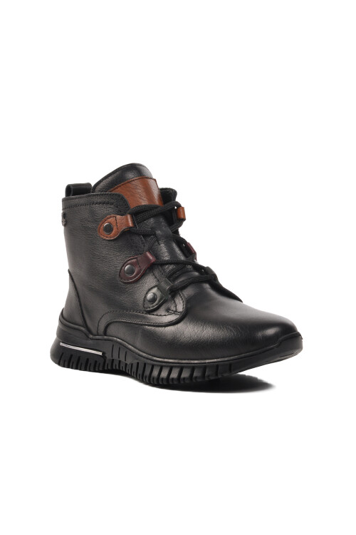 Black Genuine Leather Anatomical Womens Boots Z012 Z