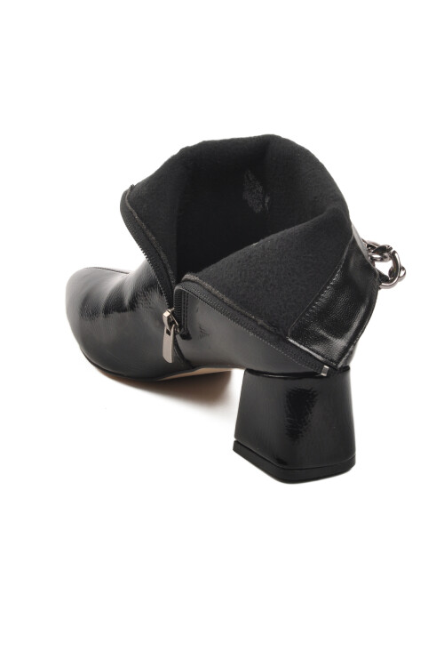 حذاء نسائي من البولي يوريثين المصنوع من الجلد الأسود اللامع 266 Z