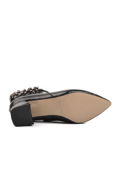 حذاء نسائي من البولي يوريثين المصنوع من الجلد الأسود اللامع 266 Z