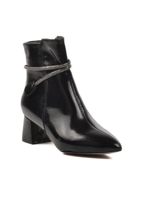 AyakmodBlack Patent Leather Polyurethane Women's Boots 267 Z