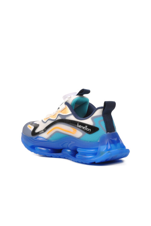 حذاء رياضي للأطفال باللونين الأبيض والأزرق من بينيتون BNI-10012 F
