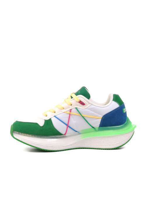 White-Green Womens Sneakers Benetton BNI-10044 Z