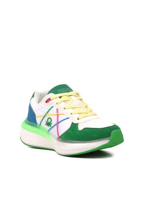 White-Green Womens Sneakers Benetton BNI-10044 Z
