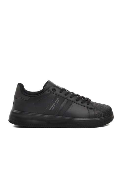 Black Faux Leather Mens Sneakers Beverly Hills Polo Club Po-30161 M