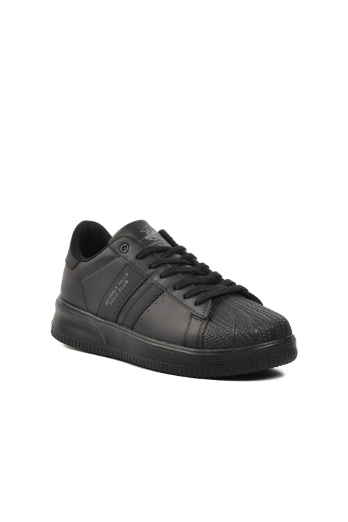 Black Faux Leather Mens Sneakers Beverly Hills Polo Club Po-30161 M
