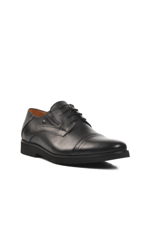 Siyah Hakiki Deri Ortopedik Erkek Casual Ayakkabı 021402 M