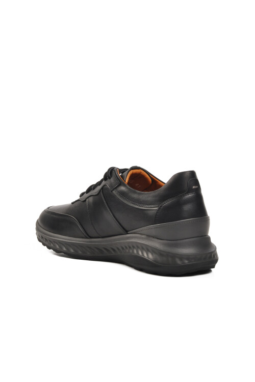 Siyah Hakiki Deri Ortopedik Erkek Casual Ayakkabı 191103 M