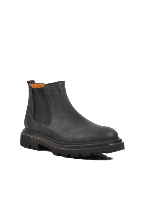 Siyah Nubuk Ortopedik Hakiki Deri Erkek Bot 033002 M