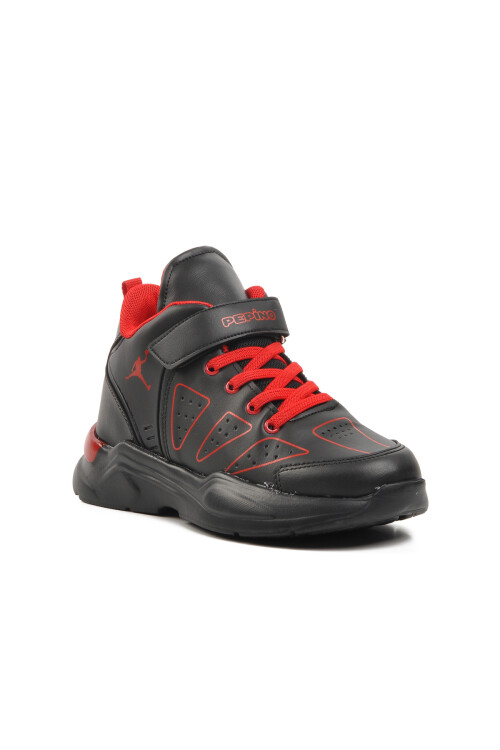 Black Red Unisex Kids Basketball Shoes 1522 F