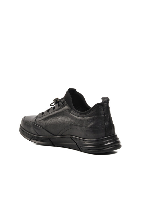 Black Genuine Leather Mens Casual Shoes 382212 M