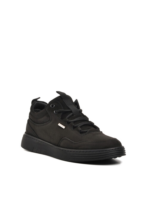 حذاء كاجوال رجالي من الجلد الطبيعي باللون الأسود 779616 M