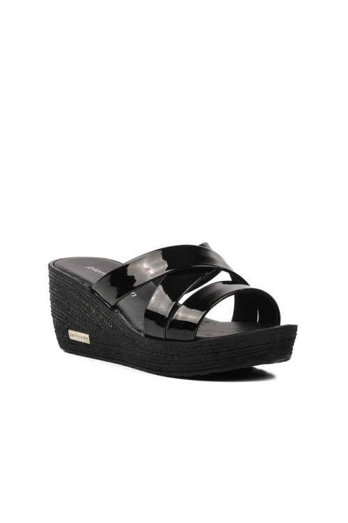 Siyah Rugan  Kadın Terlik PC-3505 Z