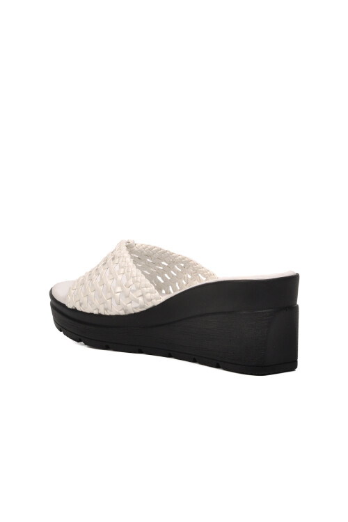 Pierre CardinWhite Wedge Heel Women's Slippers PC-3529 Z