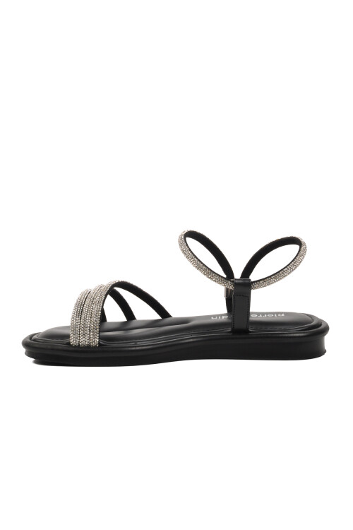 Black Womens Flat Sandals PC-5100 Z