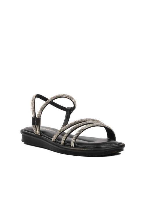 Black Womens Flat Sandals PC-5100 Z