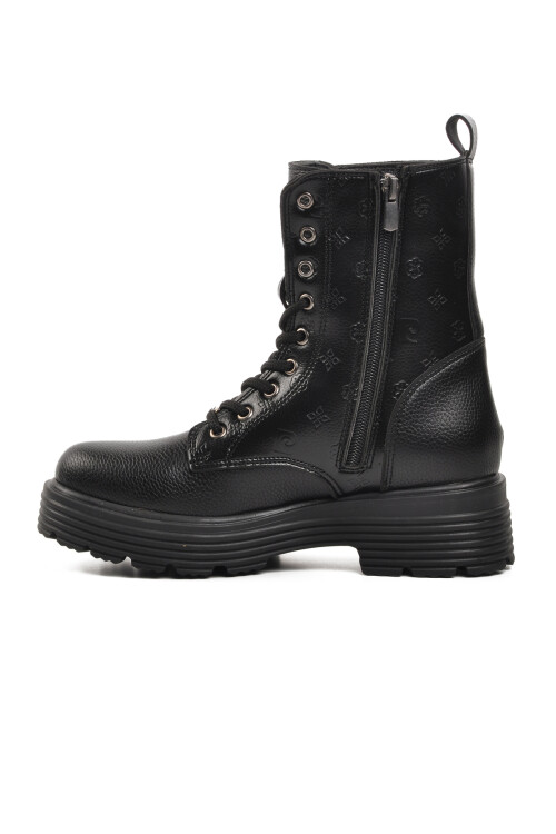 Siyah Bağcılı Fermuarlı Kadın Bot Pc-52403 Z