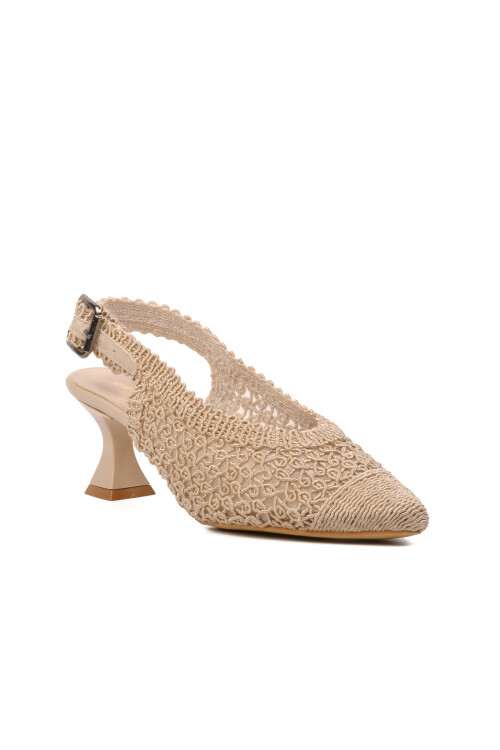 Bej  Kadın Topuklu Ayakkabı PC-53081 Z