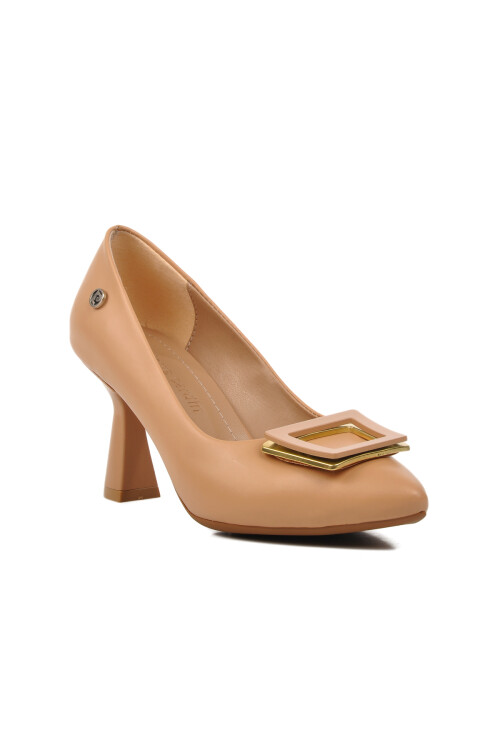 حذاء نسائي بكعب عالٍ بيج PC-53103 Z