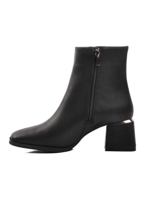 Black Polar Fleece Zippered High Heel Womens Boots PC-54000 Z