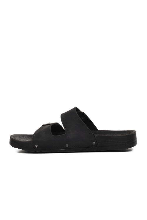 Black Nubuck Lightweight Mens Slippers PC-7241 M