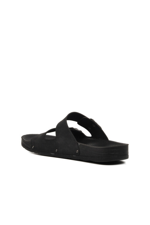 Black Nubuck Lightweight Mens Slippers PC-7241 M