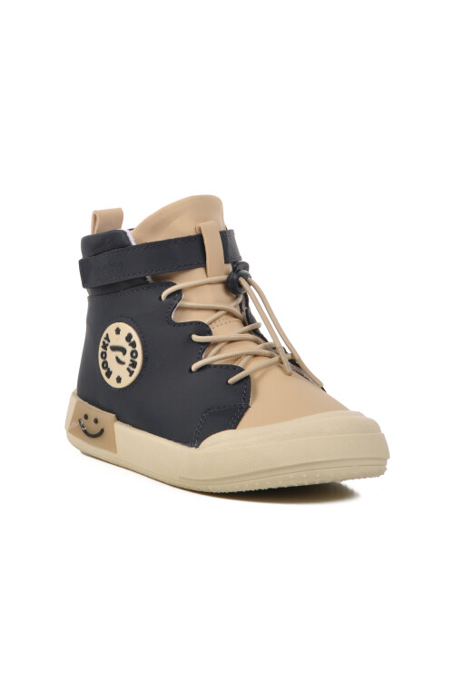 Navy Blue-Beige Childrens Sneakers 17 P